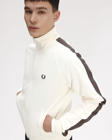 Fred Perry CONTRAST TAPE TRACK JACKET Tobacco - KYOTO - Fred Perry