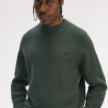 Fred Perry LAMBSWOOL RAGLAN JMPR Court Green - KYOTO - Fred Perry