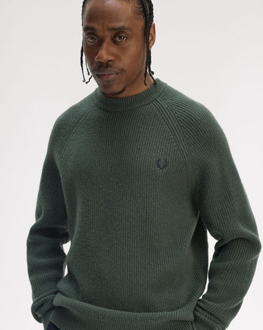 Fred Perry LAMBSWOOL RAGLAN JMPR Court Green - KYOTO - Fred Perry