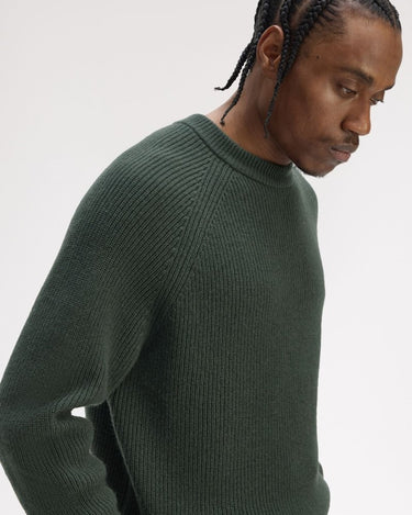 Fred Perry LAMBSWOOL RAGLAN JMPR Court Green - KYOTO - Fred Perry