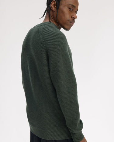 Fred Perry LAMBSWOOL RAGLAN JMPR Court Green - KYOTO - Fred Perry