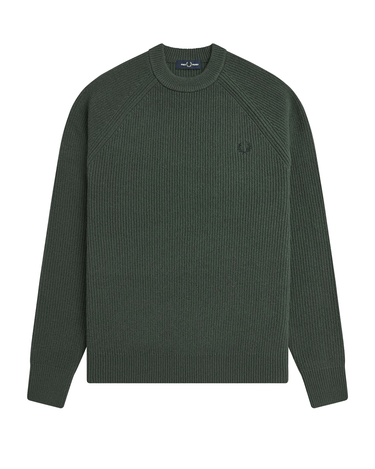 Fred Perry LAMBSWOOL RAGLAN JMPR Court Green - KYOTO - Fred Perry