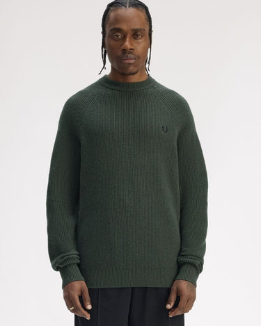 Fred Perry LAMBSWOOL RAGLAN JMPR Court Green - KYOTO - Fred Perry
