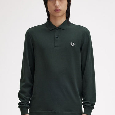 Fred Perry L/S PLAIN FP Polo NIGHTGREEN/SNWHT - KYOTO - Fred Perry