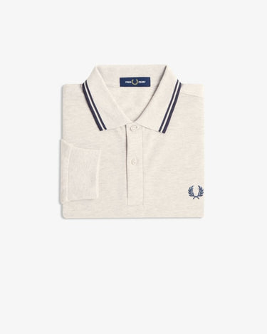 Fred Perry LS TWIN TIPPED FP SHIRT PORRIDGE/GREY - KYOTO - Fred Perry