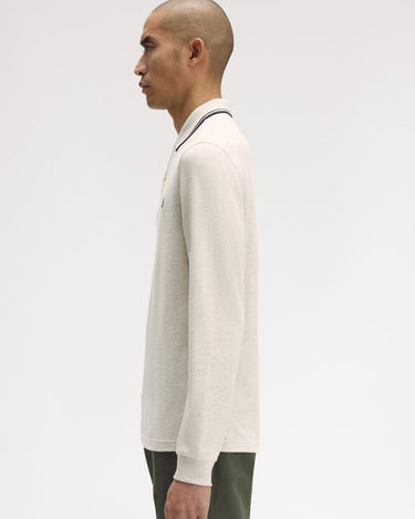 Fred Perry LS TWIN TIPPED FP SHIRT PORRIDGE/GREY - KYOTO - Fred Perry
