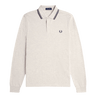 Fred Perry LS TWIN TIPPED FP SHIRT PORRIDGE/GREY - KYOTO - Fred Perry