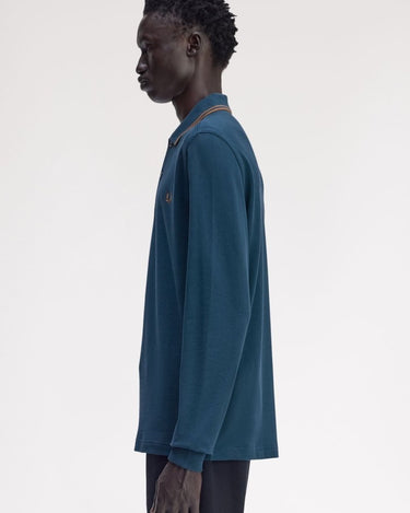 Fred Perry LS TWIN TIPPED FP SHIRT STONE - KYOTO - Fred Perry