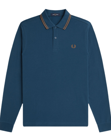 Fred Perry LS TWIN TIPPED FP SHIRT STONE - KYOTO - Fred Perry