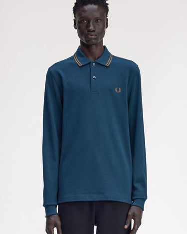 Fred Perry LS TWIN TIPPED FP SHIRT STONE - KYOTO - Fred Perry
