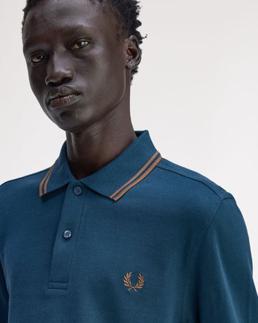 Fred Perry LS TWIN TIPPED FP SHIRT STONE - KYOTO - Fred Perry