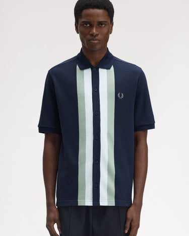 Fred Perry PANELLED BUTTON POLO Dark Airforce - KYOTO - Fred Perry