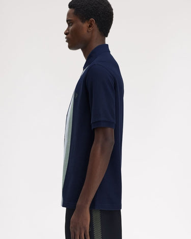 Fred Perry PANELLED BUTTON POLO Dark Airforce - KYOTO - Fred Perry