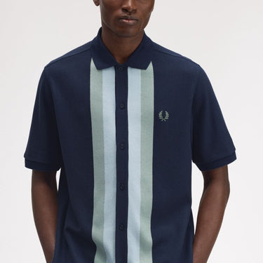 Fred Perry PANELLED BUTTON POLO Dark Airforce - KYOTO - Fred Perry