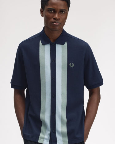 Fred Perry PANELLED BUTTON POLO Dark Airforce - KYOTO - Fred Perry