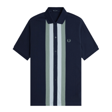 Fred Perry PANELLED BUTTON POLO Dark Airforce - KYOTO - Fred Perry