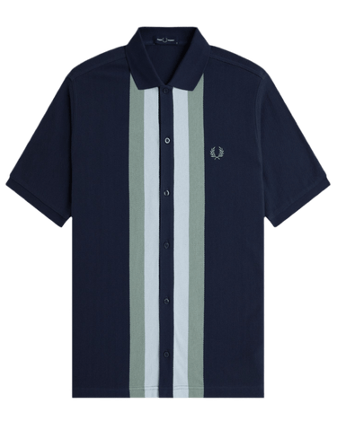 Fred Perry PANELLED BUTTON POLO Dark Airforce - KYOTO - Fred Perry