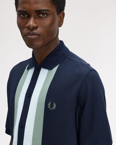 Fred Perry PANELLED BUTTON POLO Dark Airforce - KYOTO - Fred Perry