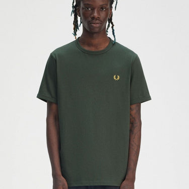 Fred Perry RINGER T - SHIRT court Green - KYOTO - Fred Perry