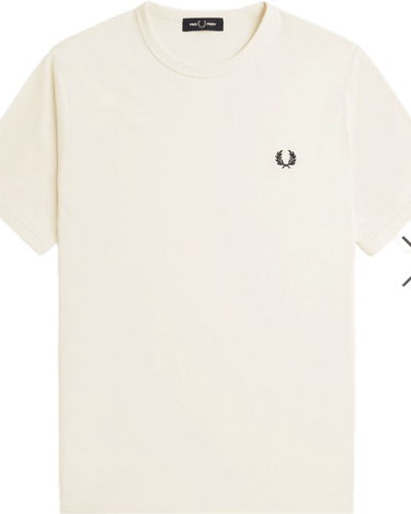 Fred Perry RINGER T - SHIRT ecru - KYOTO - Fred Perry
