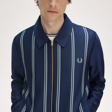 Fred Perry Striped Collared Track Jacket TENNIS BLUE - KYOTO - Fred Perry