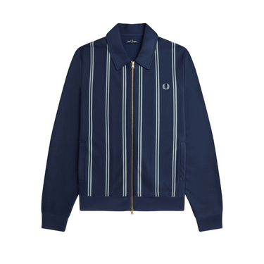 Fred Perry Striped Collared Track Jacket TENNIS BLUE - KYOTO - Fred Perry