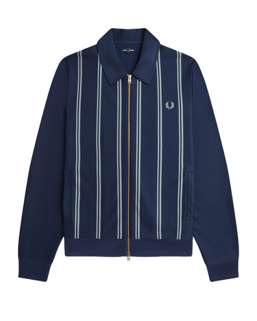 Fred Perry Striped Collared Track Jacket TENNIS BLUE - KYOTO - Fred Perry