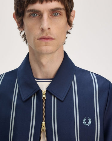 Fred Perry Striped Collared Track Jacket TENNIS BLUE - KYOTO - Fred Perry