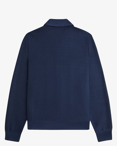 Fred Perry Striped Collared Track Jacket TENNIS BLUE - KYOTO - Fred Perry