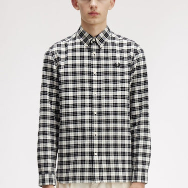 Fred Perry TARTAN OXFORD SHIRT Ecru - KYOTO - Fred Perry