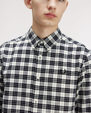 Fred Perry TARTAN OXFORD SHIRT Ecru - KYOTO - Fred Perry