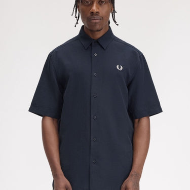 Fred Perry TEXTURED SEERSUCKER Polo Navy - KYOTO - Fred Perry