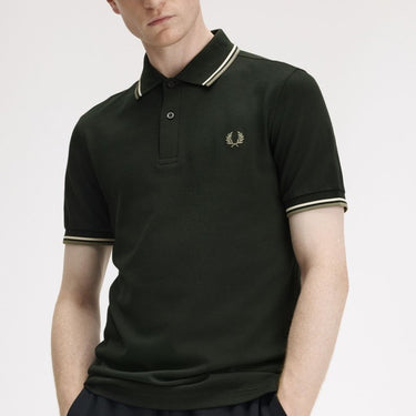 Fred Perry TWIN TIPPED FP Polo NGHGRN/LECR/OLMN - KYOTO - Fred Perry