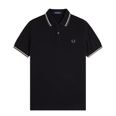 Fred Perry TWIN TIPPED FP SHIRT Black/GREEN - KYOTO - Fred Perry