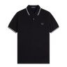Fred Perry TWIN TIPPED FP SHIRT Black/GREEN - KYOTO - Fred Perry