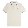 Fred Perry TWIN TIPPED FP SHIRT ECRU/OXBLOD - KYOTO - Fred Perry