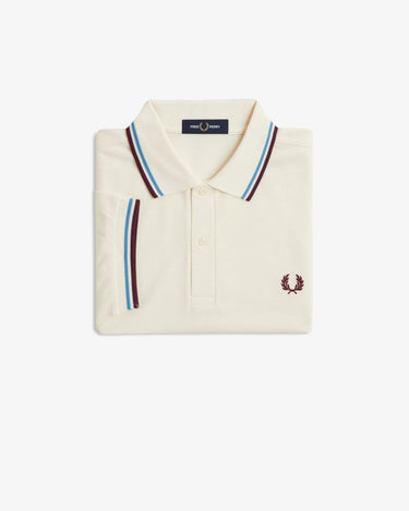 Fred Perry TWIN TIPPED FP SHIRT ECRU/OXBLOD - KYOTO - Fred Perry