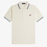 Fred Perry TWIN TIPPED FP SHIRT ECRU/OXBLOD - KYOTO - Fred Perry