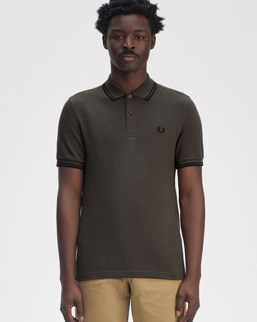 Fred Perry Twin Tipped Shirt FIELD GRN/BLACK - KYOTO - Fred Perry