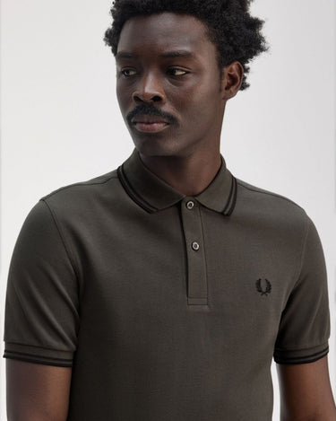 Fred Perry Twin Tipped Shirt FIELD GRN/BLACK - KYOTO - Fred Perry