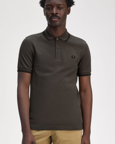 Fred Perry Twin Tipped Shirt FIELD GRN/BLACK - KYOTO - Fred Perry