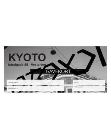 Gavekort / Giftcard NOT for webshop - KYOTO - Kyoto