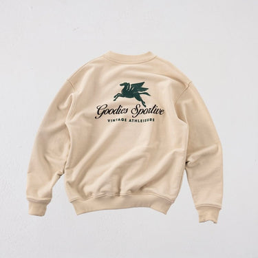 Goodies Sportiv 550GMS PREMIUM HUMMUS CREWNECK PUFF PRINT ECRU - KYOTO - Goodies Sportive