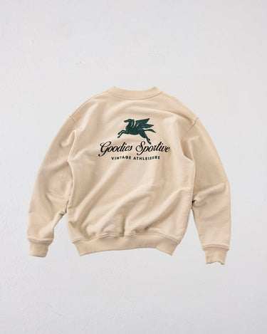 Goodies Sportiv 550GMS PREMIUM HUMMUS CREWNECK PUFF PRINT ECRU - KYOTO - Goodies Sportive