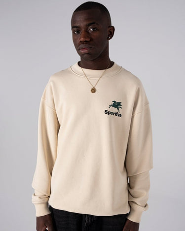 Goodies Sportiv 550GMS PREMIUM HUMMUS CREWNECK PUFF PRINT ECRU - KYOTO - Goodies Sportive