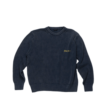 Goodies Sportive WASHED INSIGNIA PREMIUM KNIT BLUE/MUSTARD - KYOTO - Goodies Sportive
