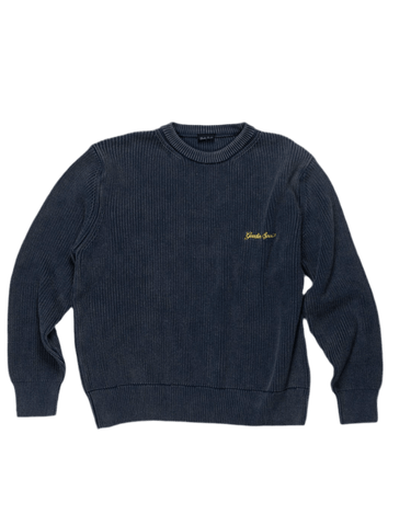 Goodies Sportive WASHED INSIGNIA PREMIUM KNIT BLUE/MUSTARD - KYOTO - Goodies Sportive