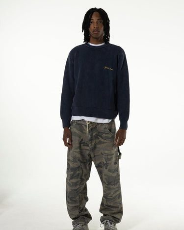Goodies Sportive WASHED INSIGNIA PREMIUM KNIT BLUE/MUSTARD - KYOTO - Goodies Sportive
