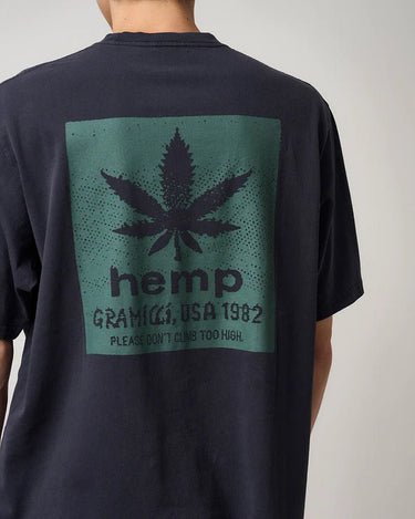 Gramicci HEMP TEE NAVY PIGMENT - KYOTO - Gramicci