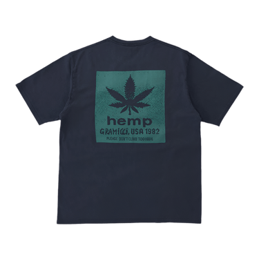 Gramicci HEMP TEE NAVY PIGMENT - KYOTO - Gramicci